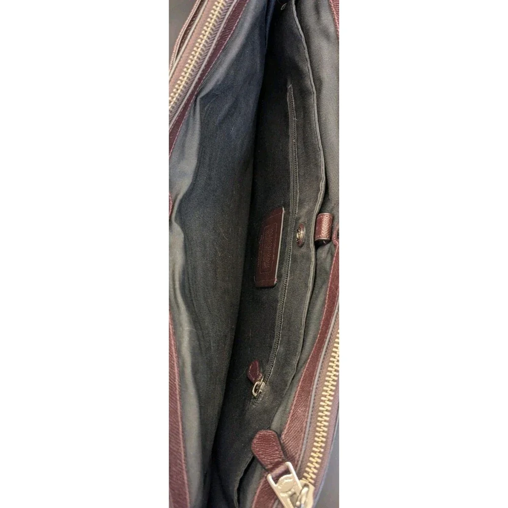 COACH F59141 Metropolitan Crossgrain Brown Leather Briefcase Laptop Bag - READ!